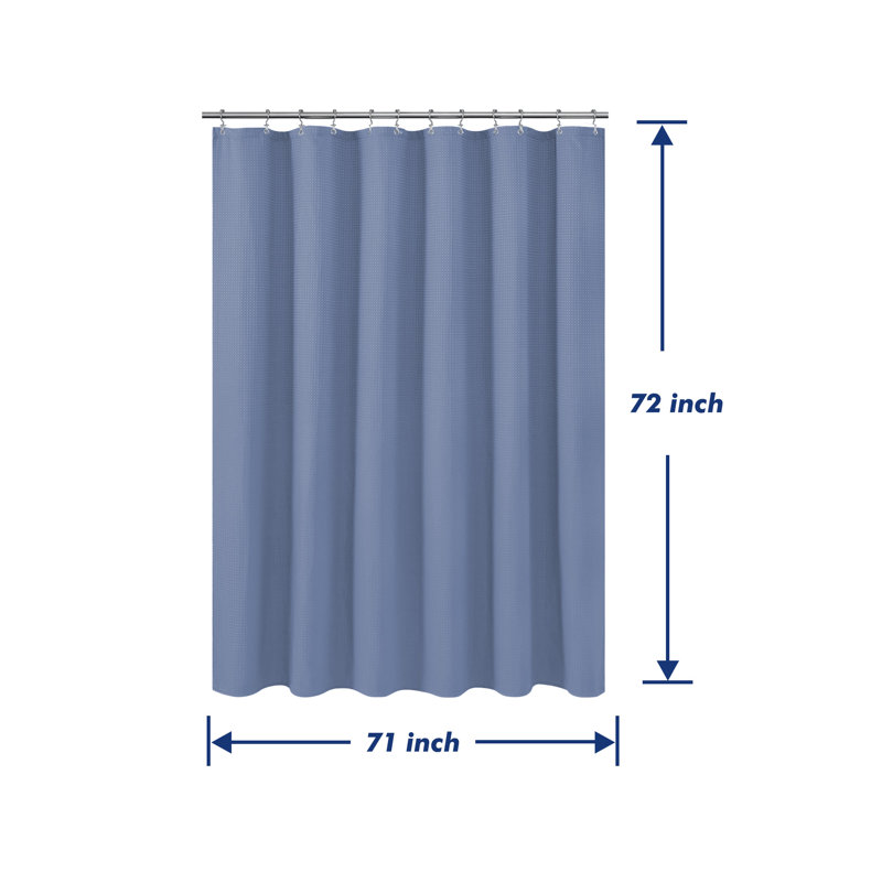 Rideau de douche à tissage gaufré, H 72 po x l 71 po, Bleu nuit