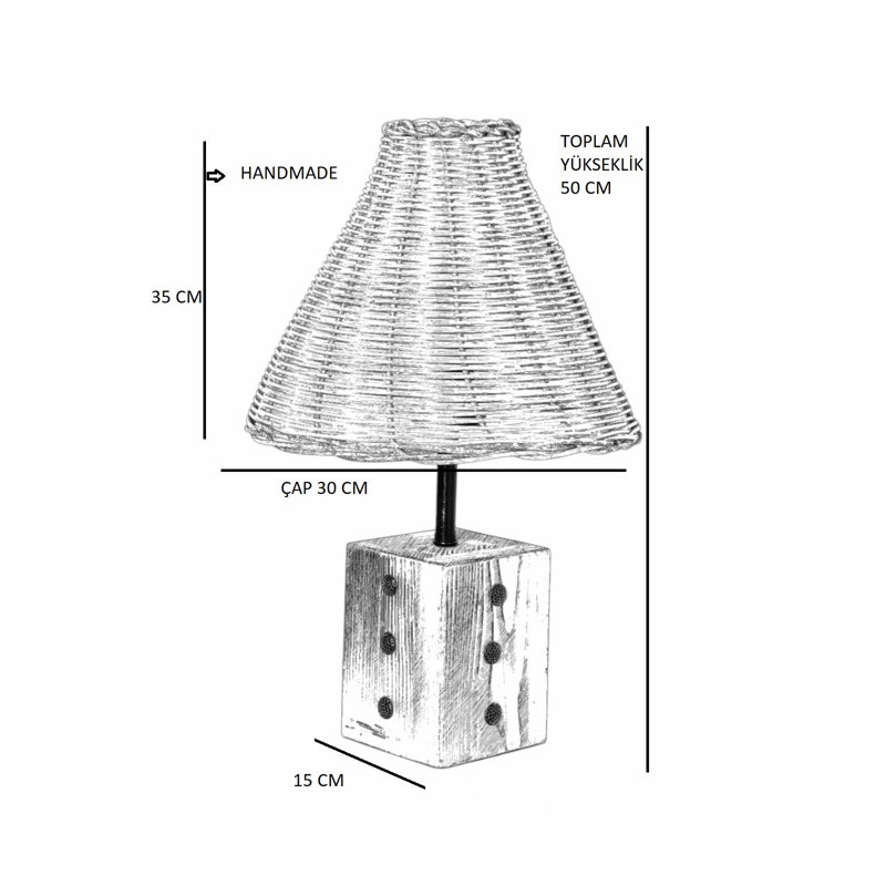 Lampe de table naturelle 19,69 po Danisha