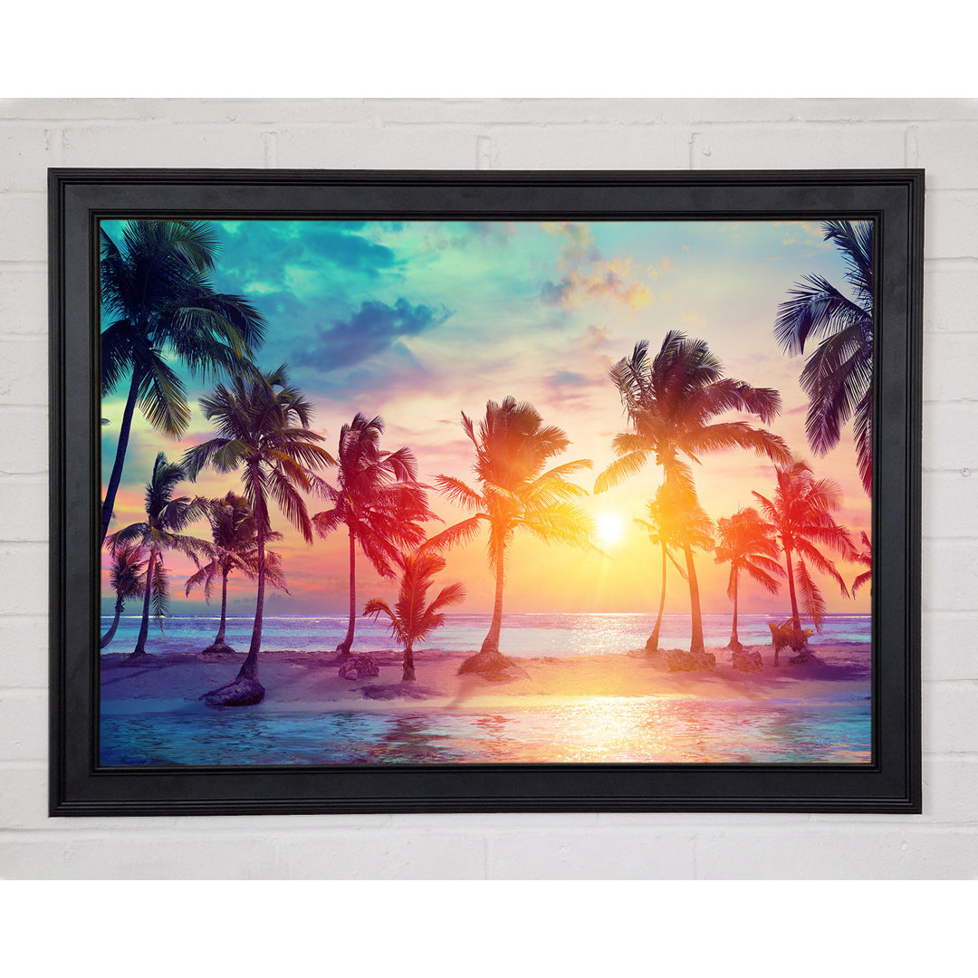 Gerahmtes Leinwandbild Hawaii Sunset Sea