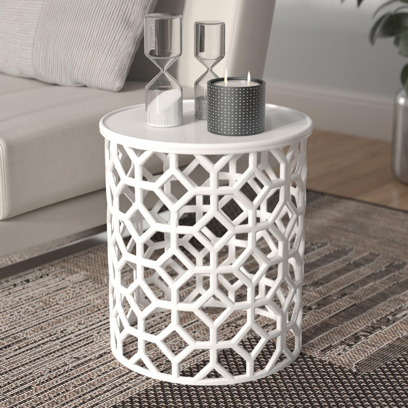 Agnon Modern End Table, White