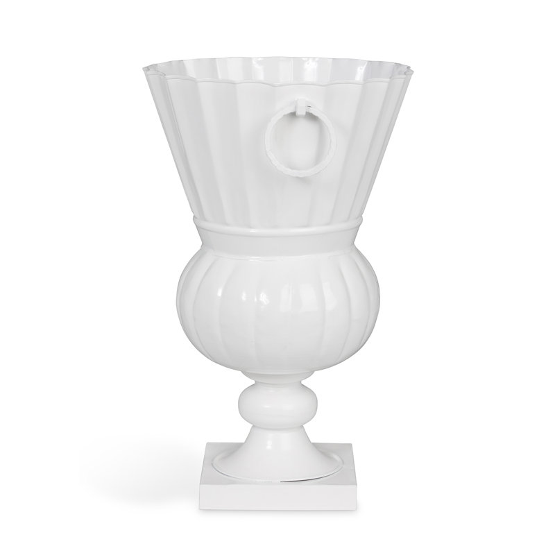 Atlas Outdoor Urn, Small, White Hydrangea, White Hydrangea, Large
