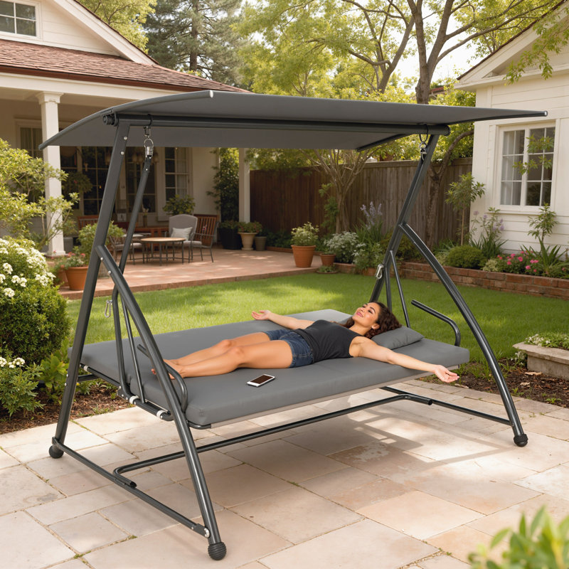 3 Person Porch Swing with Canopy