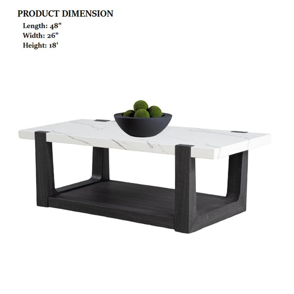Latitude Run® Modern Contemporary Style 1pc Coffee Table Faux Marble ...