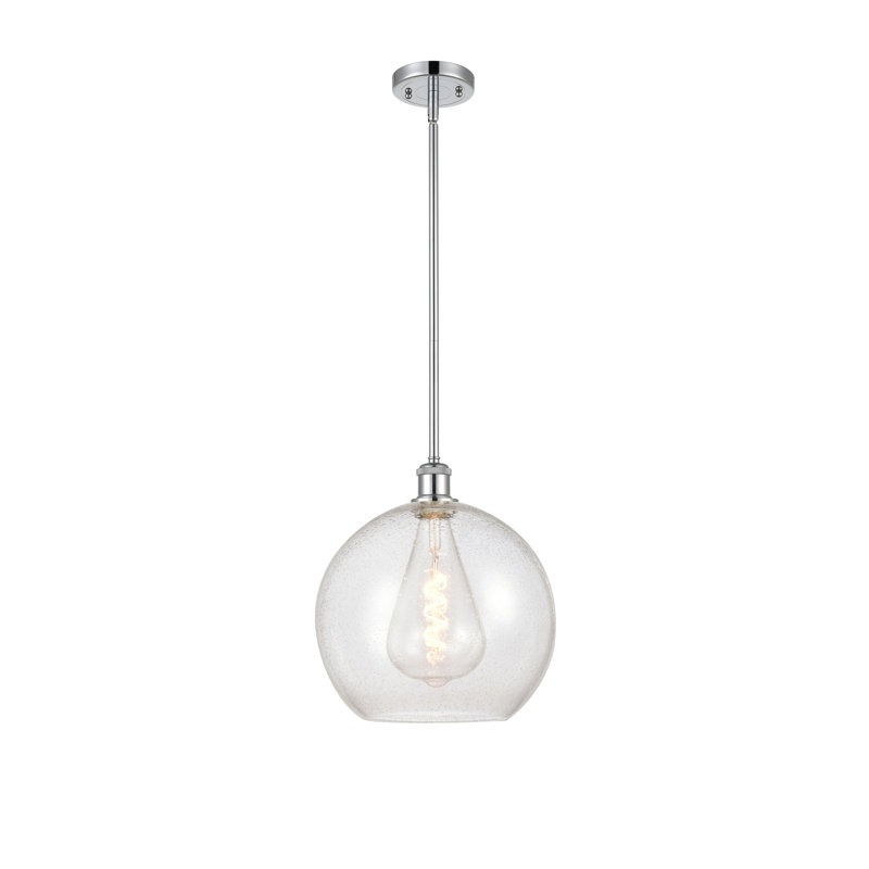 Luminaire suspendu sphérique 1 lumière Cindi, H 14,38 po x l 11,75 po x P 11,75 po, Ampoule non incluse, Chrome poli
