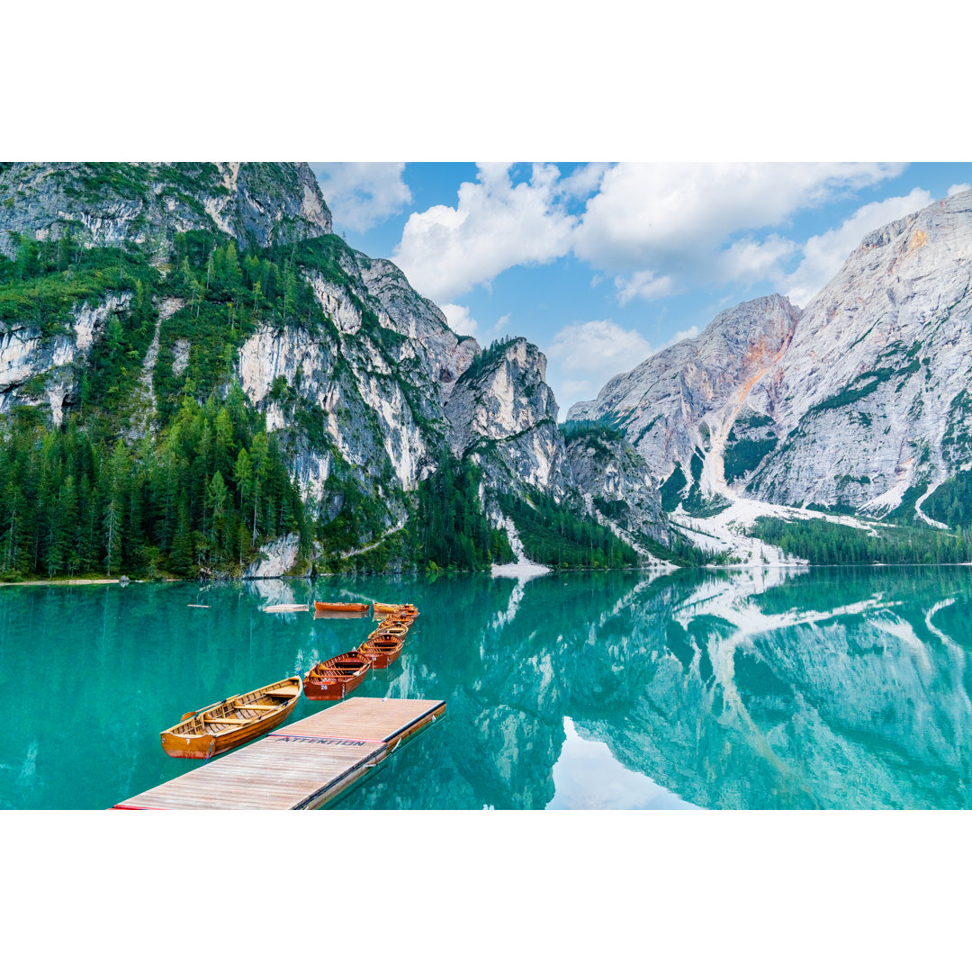 Der Pragser Wildsee von Andrey Danilovich - Leinwandbild