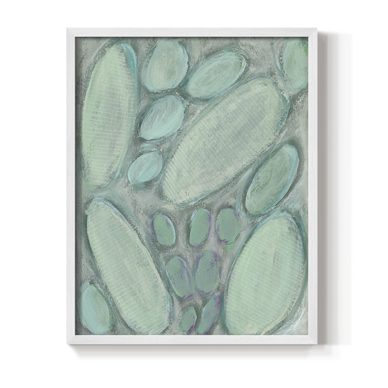 Blue Orbs I, reproduction encadrée - bois massif, Blanc, H 28 po x l 22 po