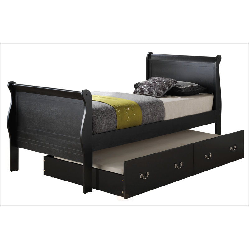 Lit simple avec rangement Timeless, Lit simple, Noir