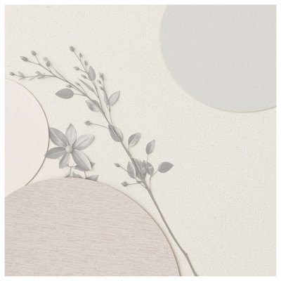 Gray Floral Circles Comforter