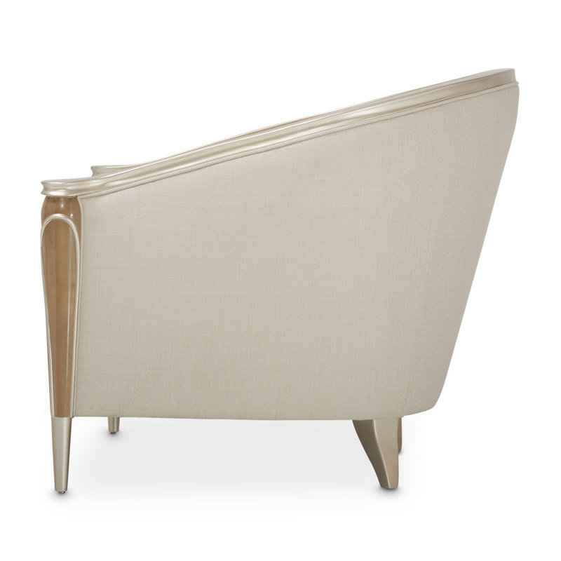 Villa Cherie 35'' Wide Barrel Chair, Pearl 100% Polyester