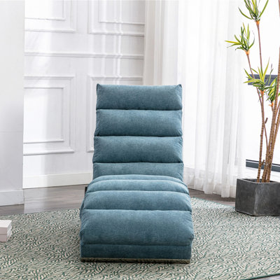 Méridienne rembourrée avec vibration pour la détente, canapé inclinable de loisirs moderne en tissu à dossier fixe pour le salon / la chambre à coucher
