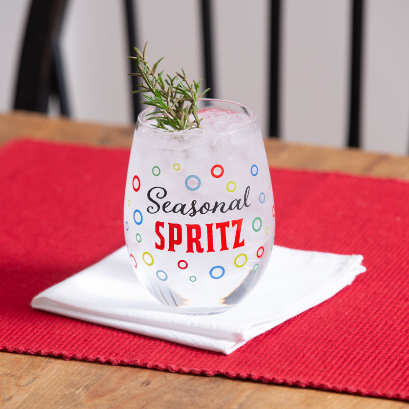 Verre sans pied 17 oz avec boîte, verre saisonnier 17 oz