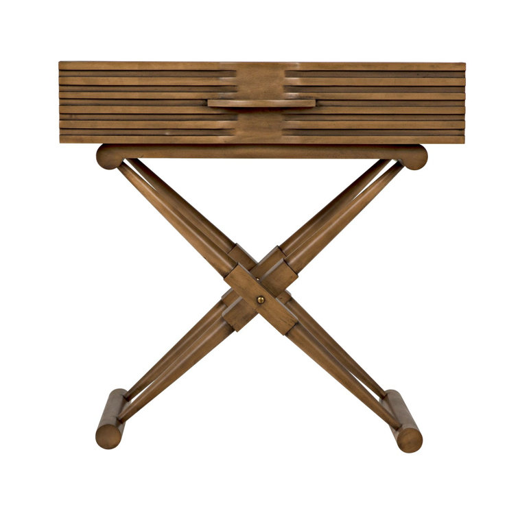 Zanta Solid Wood End Table with Storage