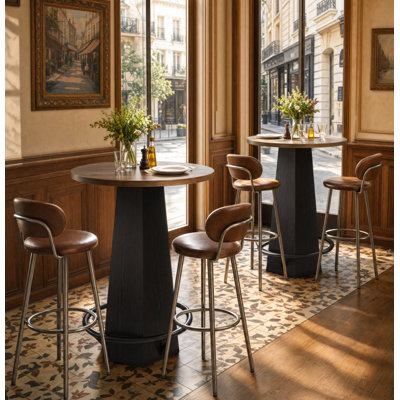 Table de bar ronde 31,5 pouces, table de pub rustique