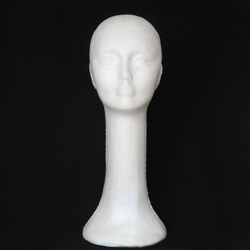 Head Model Abstract Long Neck Foam Female Mannequin Wig Hat Glasses Display Stand Model