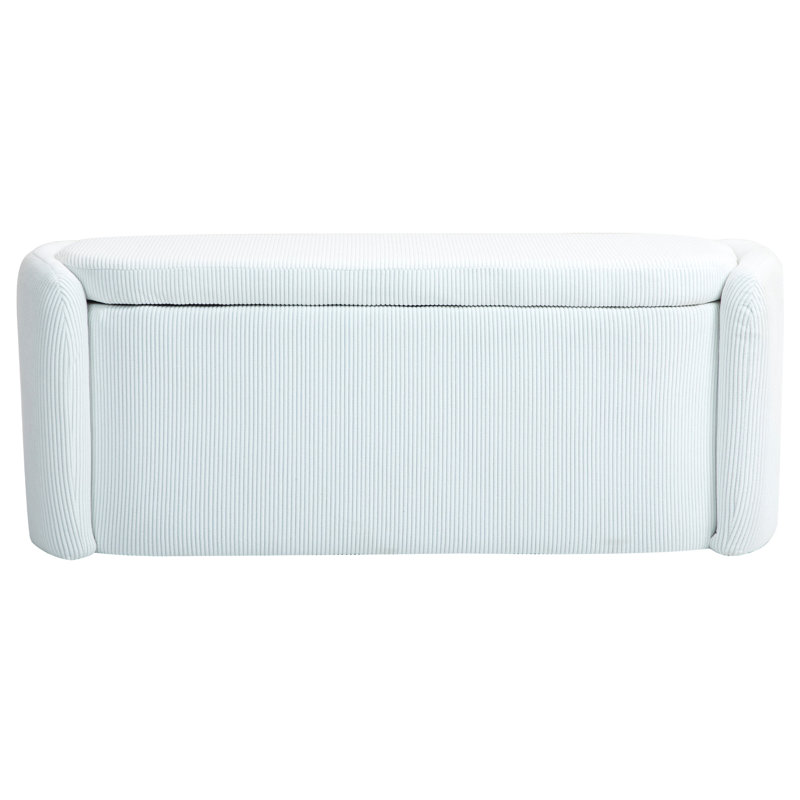 Corduroy Storage Bench for Bedroom,Bed End Ottoman Bench with Storage,Modern Oval Storage Bench with Seating for Living Room,Entryway,Window ( 45”)
