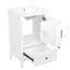 Meuble-lavabo blanc de 20 po avec lavabo, tablette de porte, tiroir, porte magnétique, assemblage facile de 20 po avec finition en céramique peinte, installation efficace