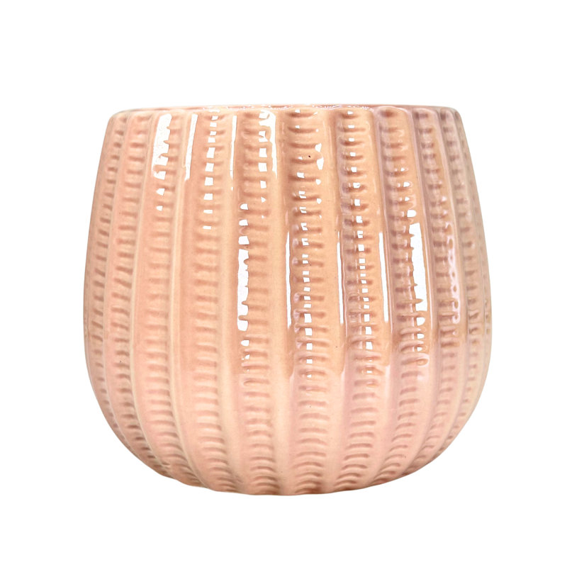 5.5" Ceramic Flower Planter, Ceramic Pot Planter, Plant Home Décor,, Peach Pink
