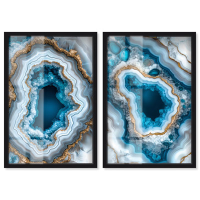 «Godeed Geode Eye Duo», art mural bleu par Art Remedy