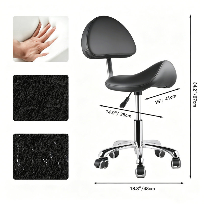 Adjustable Height Ergonomic Stool Wheels