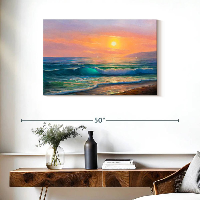 Alvord, soleil sur la mer, peinture, H 24 po x l 36 po