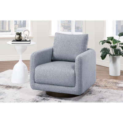 Fauteuil pivotant rembourré en tissu Grey