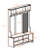 Multi-Purpose Hallway Hall Tree With Removable Linen Cushioned Entryway Bench, Coat Rack, Storage Shelves, And DIY Pegboard,For Hallways, Living Room-1919120351