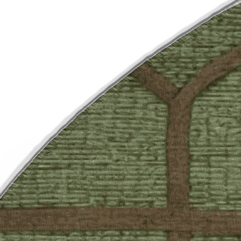 Trellis Brown Indoor and Outdoor Area Rug, Round 5'