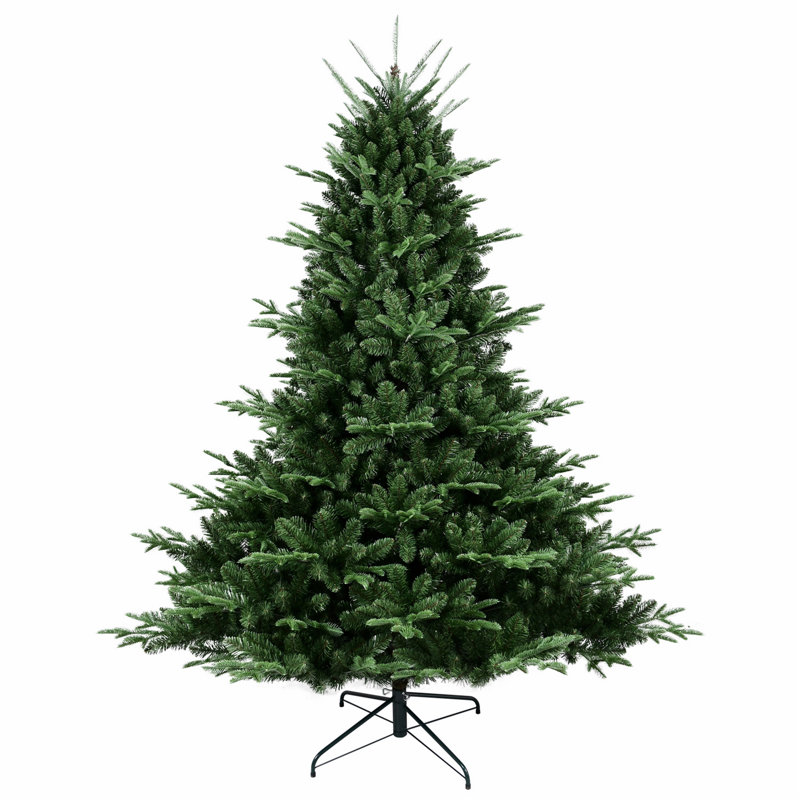 Arbre de Noël pleine forme avec 2257 pointes, structure à charnières pour une installation facile, support en métal pour un soutien solide