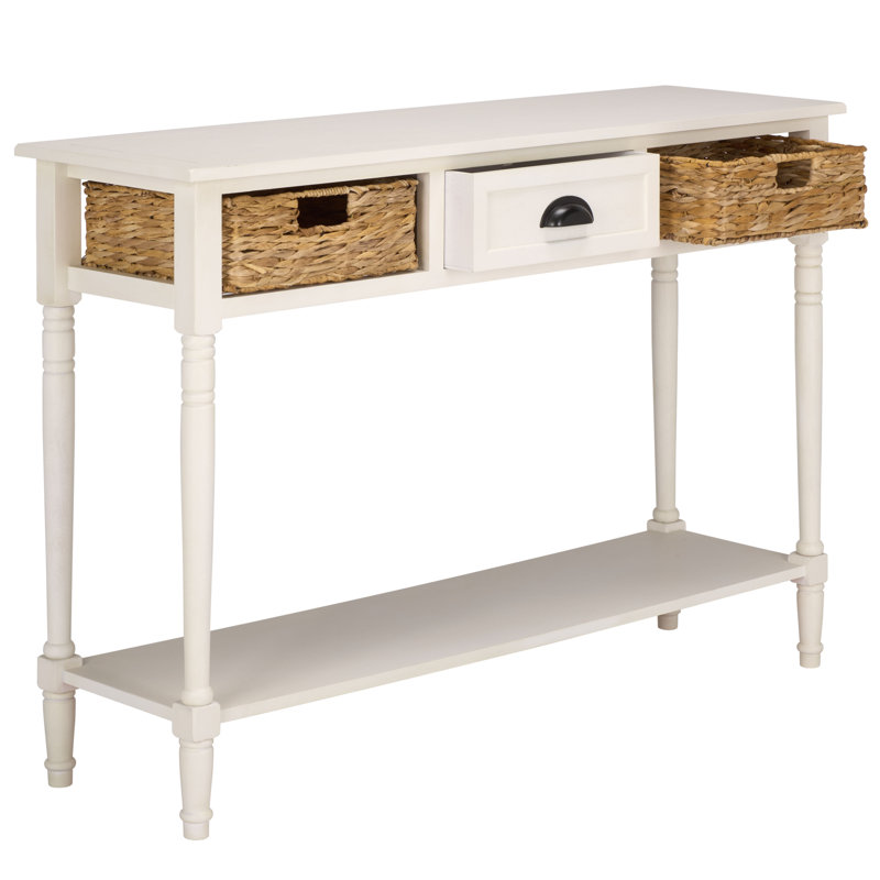 Console en bois massif 44,5 po Painswick, Ivoire ivoire