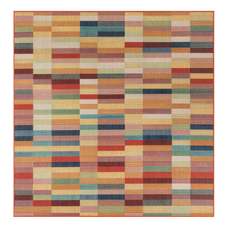 Striped Indoor / Outdoor Rug, Square 7'10"