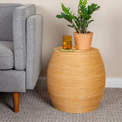 Marina Round Rattan Barrel Side Table