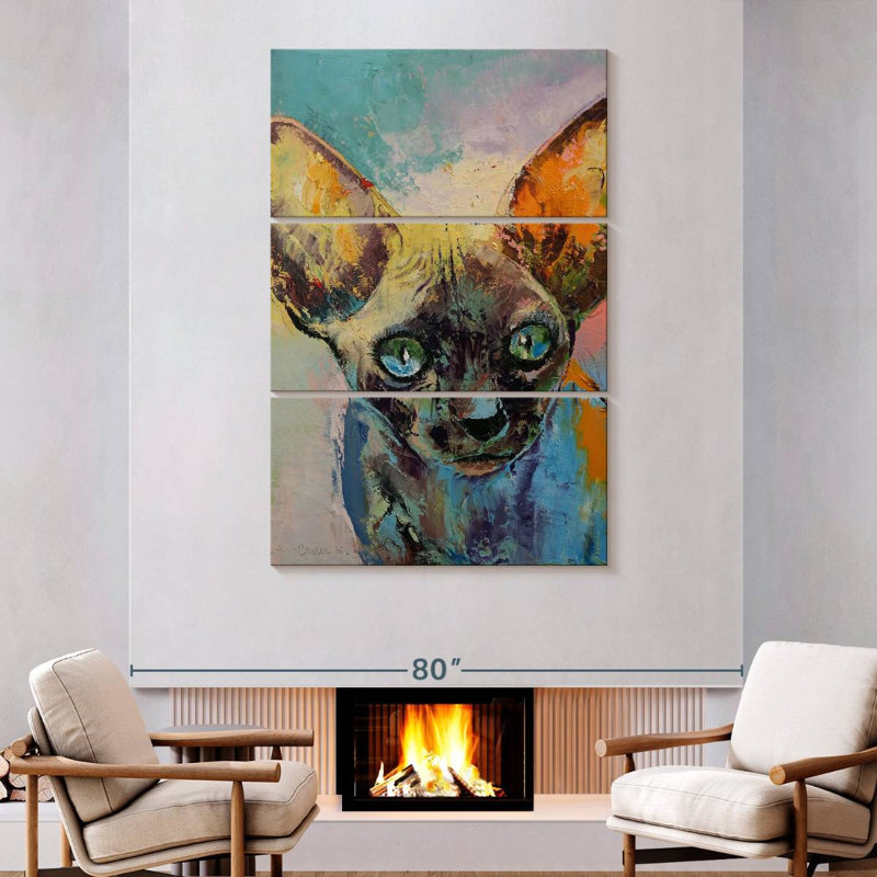 Brampt Sphynx Cat Portrait, 74" H x 48" W