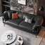 Canapé modulaire noir en cuir véritable-108613020
