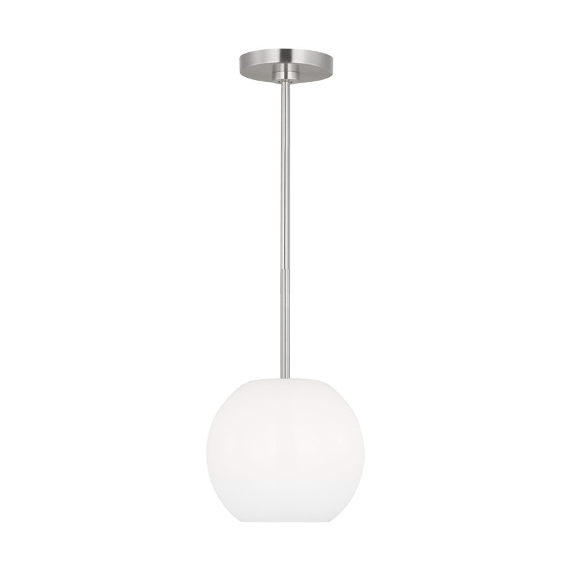 Luminaire suspendu simple à 1 lumière Frans, Nickel brossé, Non