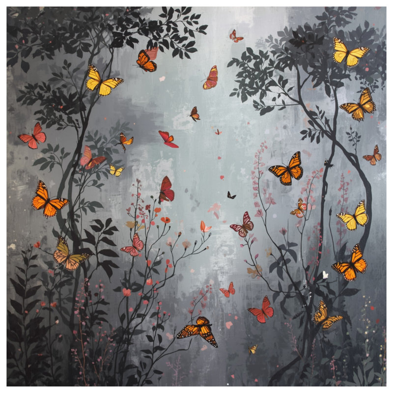 Rideaux de douche Butterflies In Forest, L 70 po x H 84 po
