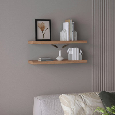 Ensemble de 2 tablettes flottantes de 31,5 po de largeur, 2 tablettes pour la décoration murale de la chambre à coucher, des tablettes de rangement pour la salle de bain et des bibliothèques pour le salon