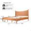 Structure de lit plateforme classique en bois massif de style très grand classique avec tête de lit courbée, pieds en bois d'hévéa, support de lattes, aucun sommier nécessaire, chêne miel