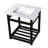 Kingston Brass Quadras 25-Inch Ceramic Console Sink with Stainless Steel Base and Shelf-49617813-49610622