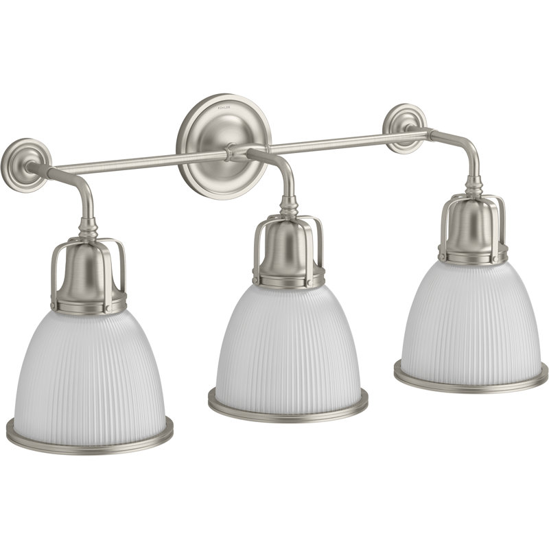 Hauksbee Three-Light Bell Sconce, 13.62" H x 28.12" W x 9.62" D, Gold