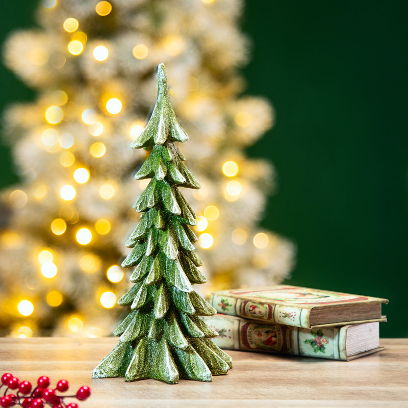 Resin Christmas Table Tree Décor, Green