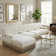 Boneless L-shaped, breathable, comfortable fringe-trimmed sofa