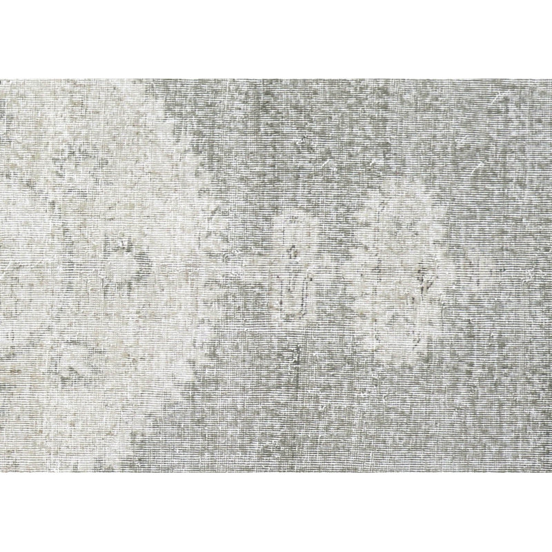 Tapis gris en laine noué à la main de conception unique 6 pi 10 po x 9 pi 11 po années 1960