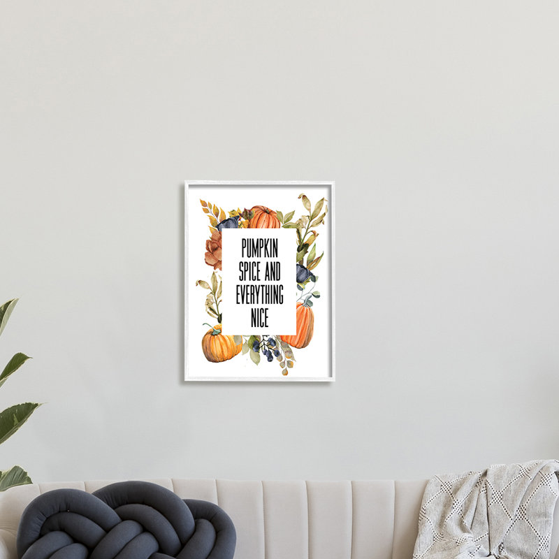 Citrouille, épice et tout, récolte de citrouille sauvage - Art textuel, Toile tendue, H 20 po x l 16 po x P 1,5 po