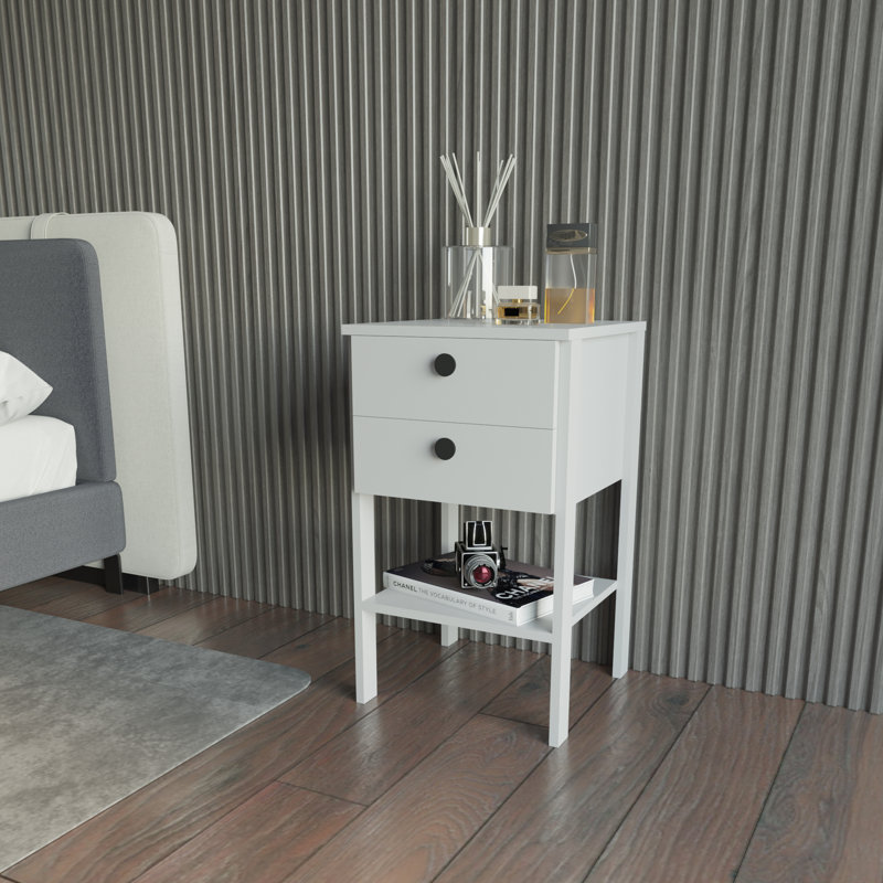Jaxie 44cm W Manufactured Wood Bedside Table