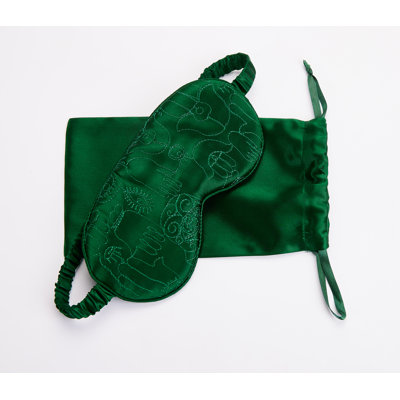 Hamsa Embroidered Quilted Silk Eye Mask