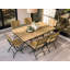 Cecilija Rectangular Acacia Solid Wood Steel Outdoor Dining Table - 160 cm W 90 cm D
