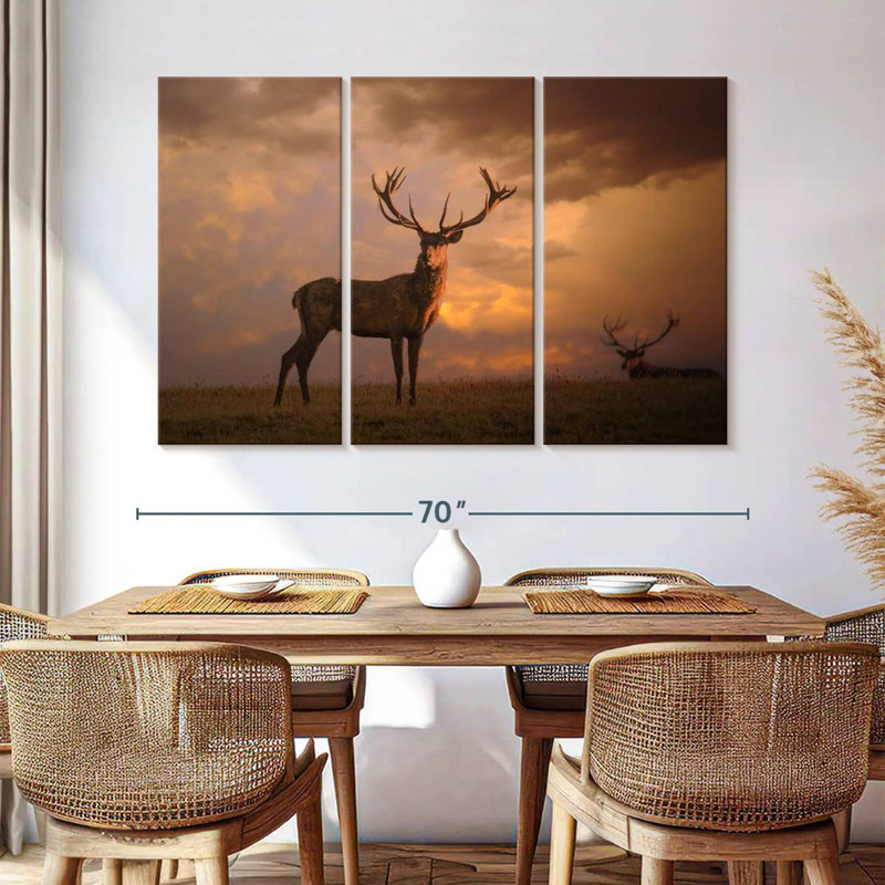 Brampt Sunset Deer, 42" H x 65" W