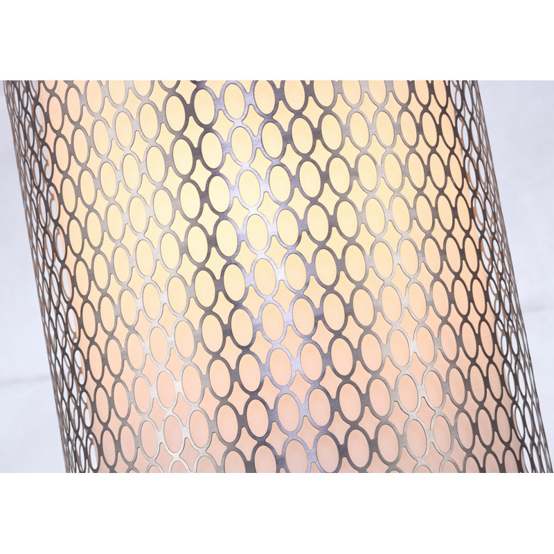 Luminaire suspendu cylindrique à 3 lumières DEL Ferrigno, Nickel satiné, H 7,5 po x l 17 po x P 17 po
