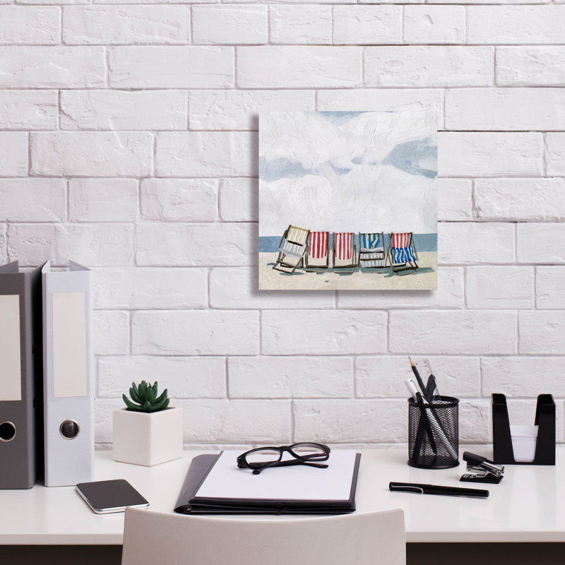  «Beach Trip 1» par Emma Scarvey, art mural sur toile, 12 po x 12 po