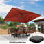 Parasol en porte-à-faux rectangulaire en bois avec base à roulettes 9 pi x 12 pi ReInaliz, rouge brique-961709878